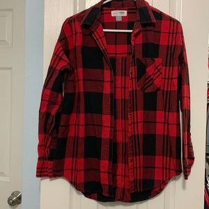 Old Navy Red Black Flannel Long Sleeve